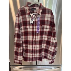 Lucky Brand Men's Flannel Shirt XXL Red Plaid Button Down Cotton NWT